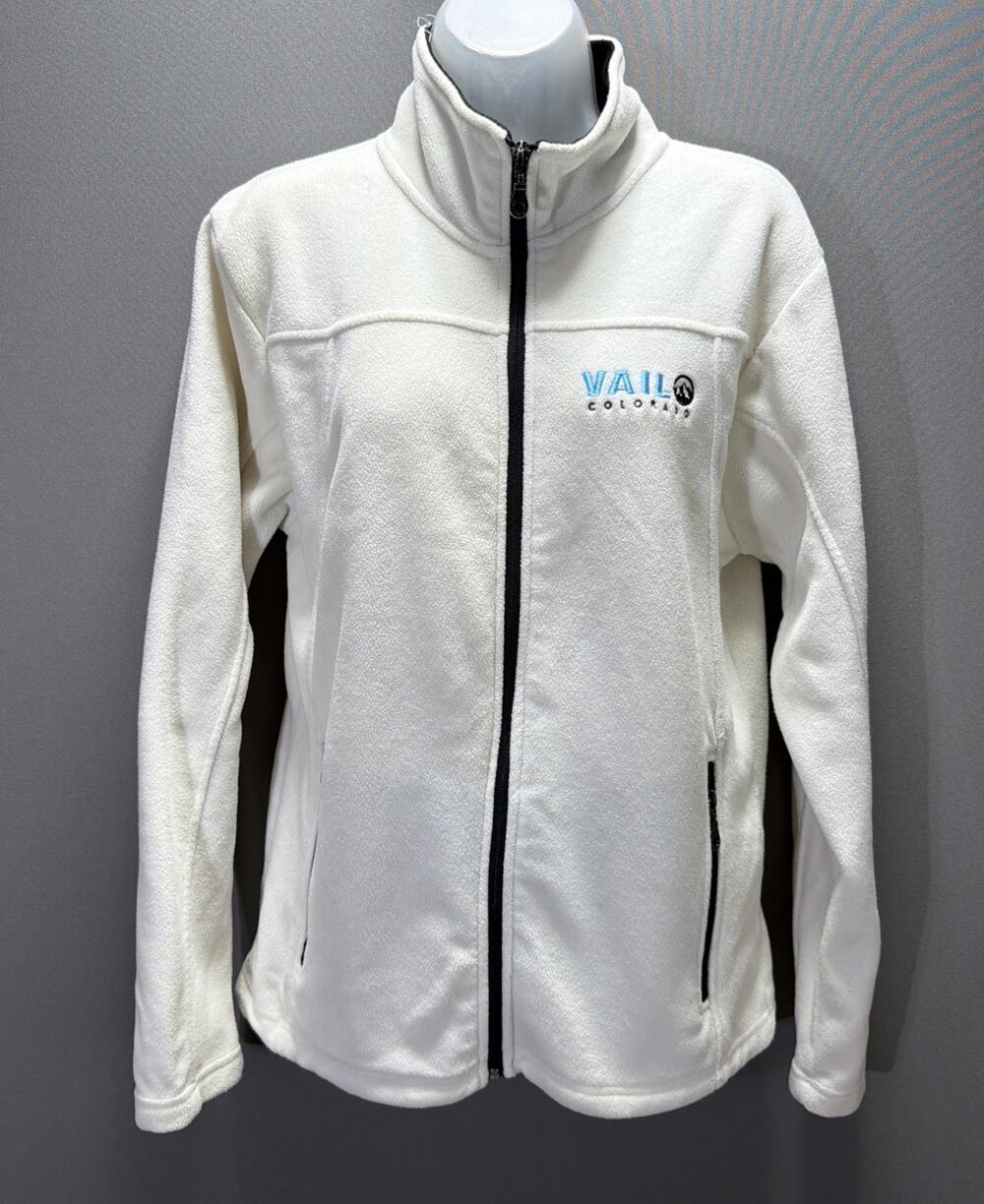 Vail Colorado Full Zip Ski Fleece Jacket Womens Size Medium Pockets